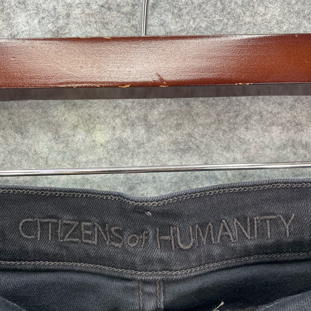 Citizens Of Humanity Women’s Black Denim Mini Skirt Size 26 Distressed Frayed - Picture 8 of 16